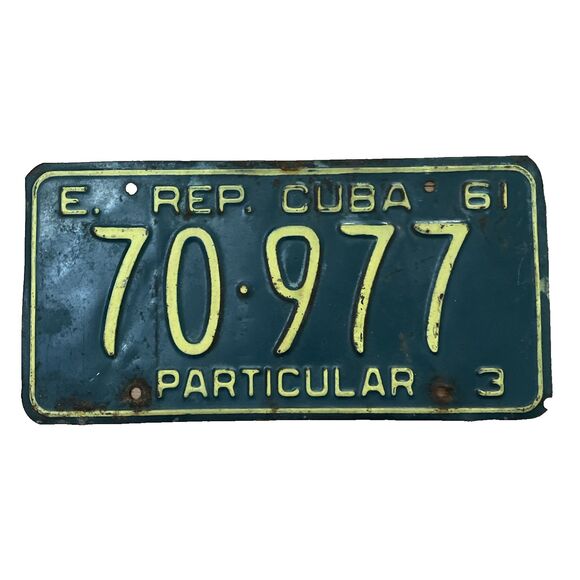 VTG 1961 Cuban License Plate PARTICULAR Private Passenger Rare - Picture 1 of 8